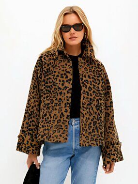 Jones New York Leopard Print Wool Jacket - Medium